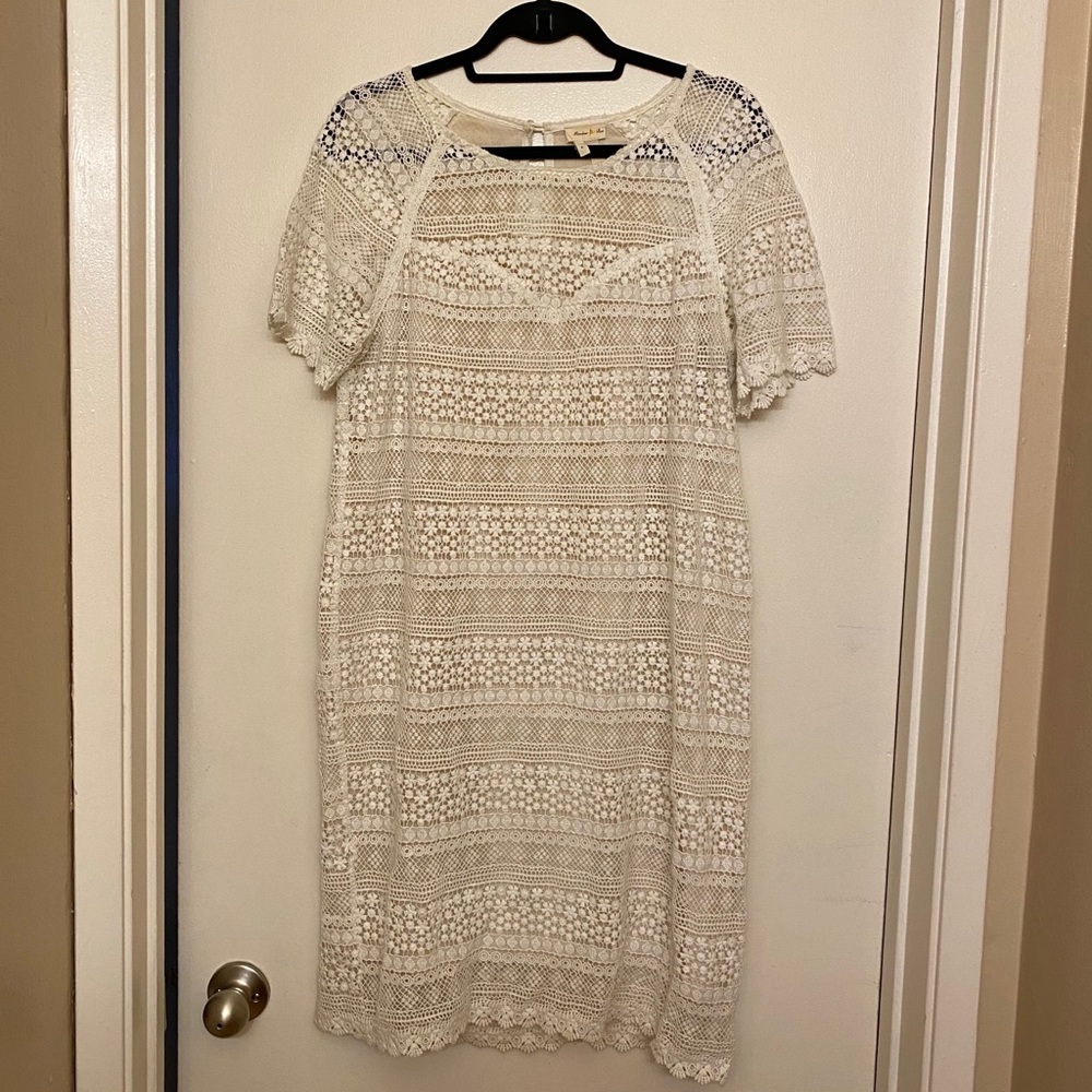 Anthropologie Picot Lace Shift Dress